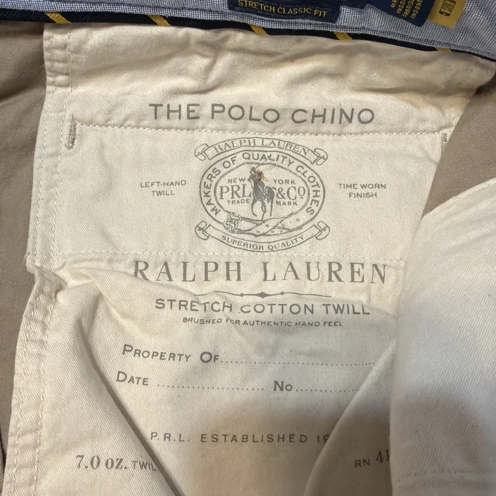 Polo Ralph Lauren Prospect Shorts Men 40 Tan Khaki Cotton Chino Flat Front